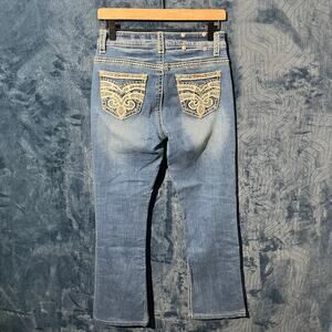 Sexy Couture Dixien Rhinestone Western Style Straight Leg Blue Denim Jean Size 9